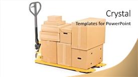  Presentation with pallet - Theme with industry paper - fork pallet truck stacker background and a white colored foreground