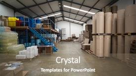  Presentation with plastic containers - Colorful PPT theme enhanced with industry paper - many containers and plastic packaging backdrop and a coral colored foreground