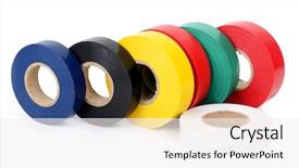  Presentation with roll - Theme enhanced with sports nutrition - sporty girl with measure background and a sky blue colored foreground