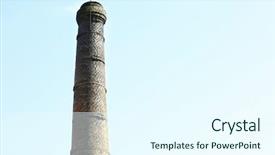  Presentation with brick - PPT theme featuring industry refractories - brick industrial flue on sky background and a cool aqua colored foreground