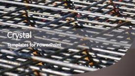  Presentation with steel building - Slides featuring industry refractories - steel building armature background background and a gray colored foreground