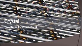  Presentation with steel building - Colorful slides enhanced with industry refractories - steel building armature background backdrop and a gray colored foreground