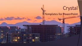  Presentation with canada - Amazing presentation design having industry silhouettes - construction site silhouette at richmond backdrop and a coral colored foreground