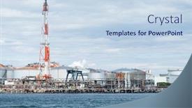  Presentation with energy consumption in cement industry - PPT theme consisting of industry station in kawasaki background and a sky blue colored foreground