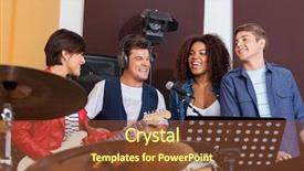  Presentation with members - Presentation having indy race - cheerful band members performing together background and a tawny brown colored foreground