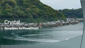  Presentation with kyoto - Colorful presentation design enhanced with ine-cho in kyoto of japan backdrop and a ocean colored foreground