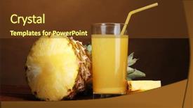  Presentation with pineapple - Cool new PPT theme with ineapple juice and pineapple backdrop and a tawny brown colored foreground