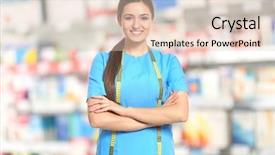  Presentation with pharmacy law - Theme featuring inefficiency - nutritionist with measure tape background and a  colored foreground
