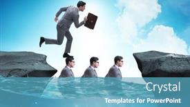  Presentation with heads - PPT theme enhanced with inequal-competition-concept-with-businessman background and a teal colored foreground