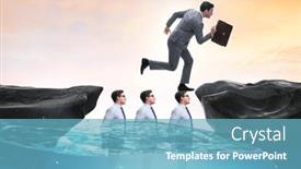  Presentation with heads - PPT theme enhanced with inequal-competition-concept-with-businessman background and a teal colored foreground