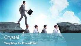  Presentation with heads - PPT theme having inequal-competition-concept-with-businessman background and a teal colored foreground