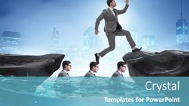  Presentation with heads - Presentation theme enhanced with inequal-competition-concept-with-businessman background and a  colored foreground