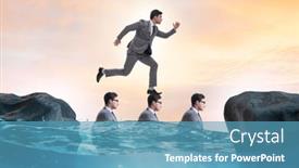  Presentation with heads - Theme featuring inequal-competition-concept-with-businessman background and a teal colored foreground