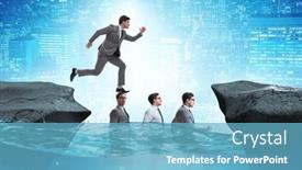  Presentation with heads - Presentation theme consisting of inequal-competition-concept-with-businessman background and a light blue colored foreground