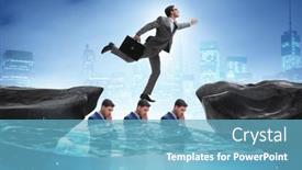  Presentation with heads - Theme having inequal-competition-concept-with-businessman background and a light blue colored foreground