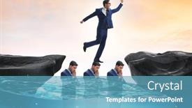  Presentation with heads - Presentation theme enhanced with inequal-competition-concept-with-businessman background and a teal colored foreground