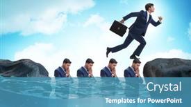  Presentation with competition - Presentation design with inequal-competition-concept-with-businessman background and a  colored foreground