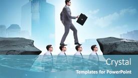  Presentation with competition - Presentation design featuring inequal-competition-concept-with-businessman and a teal colored foreground