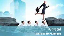  Presentation with competition - PPT layouts featuring inequal-competition-concept-with-businesswoman background and a light blue colored foreground