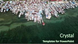  Presentation with slums - Audience pleasing PPT theme consisting of inequality - aerial photo poor water village backdrop and a wine colored foreground