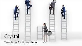  Presentation with career - Slide set with inequality - concept of inequal career opportunities background and a white colored foreground