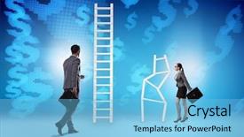  Presentation with career - PPT theme enhanced with inequality - concept of inequal career opportunities background and a light blue colored foreground