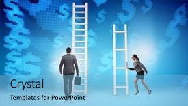  Presentation with career - Colorful slide set enhanced with inequality - concept of inequal career opportunities backdrop and a light blue colored foreground