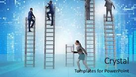  Presentation with career - Amazing presentation theme having inequality - concept of inequal career opportunities backdrop and a light blue colored foreground