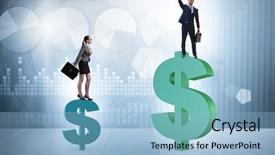  Presentation with inequality - Beautiful presentation theme featuring inequality - concept of inequal pay backdrop and a light blue colored foreground