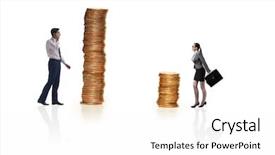  Presentation with gender - Slide set featuring inequality - concept of inequal pay background and a white colored foreground