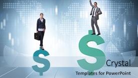  Presentation with gender - Cool new PPT theme with inequality - concept of inequal pay backdrop and a light blue colored foreground