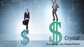  Presentation with inequality - Beautiful slide set featuring inequality - concept of inequal pay backdrop and a light blue colored foreground