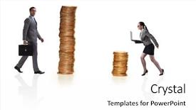  Presentation with pay - Slide deck with inequality - concept of inequal pay background and a white colored foreground