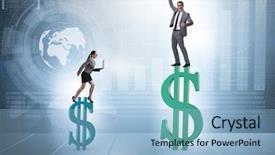  Presentation with inequality - Colorful slide set enhanced with inequality - concept of inequal pay backdrop and a light blue colored foreground