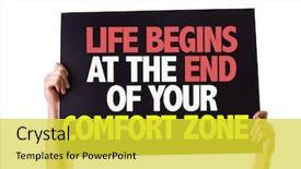  Presentation with zone - Slide set enhanced with inertia - life begins at the end background and a yellow colored foreground