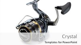  Presentation with fishing - Slide deck consisting of inertialess-fishing-reel-modern-model background and a white colored foreground