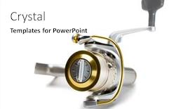  Presentation with fishing - PPT layouts with inertialess-new-fishing-reel-isolated background and a white colored foreground