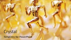  Presentation with children running - Presentation having inexpensive plastic children's running background and a yellow colored foreground