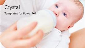  Presentation with milk formulas - Audience pleasing presentation consisting of infant drinks mother's milk backdrop and a sky blue colored foreground