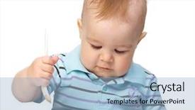  Presentation with two cute sisters playing - Theme having infant eating - cute little boy is playing background and a light blue colored foreground
