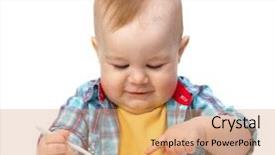  Presentation with two cute sisters playing - Slide deck consisting of infant eating - cute little boy is playing background and a  colored foreground