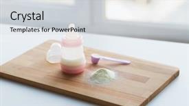  Presentation with infant nutrition - Audience pleasing theme consisting of infant formula milk powder baby backdrop and a  colored foreground