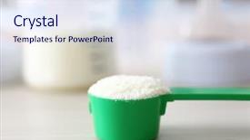  Presentation with milk baby - Slide set enhanced with infant formulas - baby milk formula in green background and a sky blue colored foreground