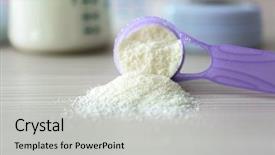  Presentation with milk baby - Audience pleasing presentation consisting of infant formulas - baby milk formula in purple backdrop and a light gray colored foreground