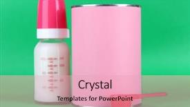  Presentation with milk baby - Slide set with infant formulas - powdered milk with baby bottle background and a lemonade colored foreground