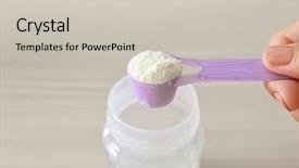  Presentation with baby formula - Theme enhanced with infant formulas - woman hand is preparing baby background and a light gray colored foreground