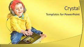  Presentation with cute baby - Presentation design with infant hearing - cute baby boy background and a white colored foreground