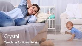  Presentation with baby in womb - Slides consisting of infant hearing - depressed young woman with cute background and a coral colored foreground