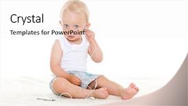  Presentation with infant - Colorful slide set enhanced with infant hearing - small happy child backdrop and a  colored foreground