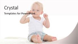  Presentation with filipino child playing - Beautiful PPT theme featuring infant hearing - small happy child backdrop and a  colored foreground